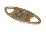 Gold Cigar Cigar Cutter in Black Gift Box - Double Blade