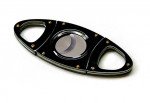 Gun Metal Cigar Cutter in Black Gift Box - Double Blade