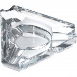 Jupiter Triangular Three Cigar Lip Crystal Ashtray