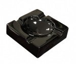 Large Ceramic Black Gloss Ashtray