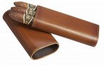 Naturale Brown Leather Cigar Case with Interior Cedar Lining