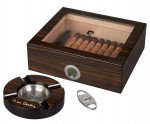 Pierre Cardin Bastrop Glass Top Cigar Humidor Gift Set