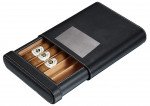 Rennes Black Leather Cigar Case With Engraving Plate