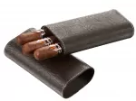 Russell Tobacco Leaf Patterned Brown Leather Cigar Case