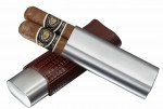 Salerno Brown Leather 2 Finger Cigar Case