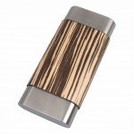 Terran Zebrawood & Stainless Steel Cigar Case