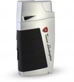Tonino Lamborghini Duo Twin Jet Torch Flame Cigar Lighter Chrome With Black