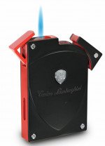 Tonino Lamborghini Lynx Matte Black And Red Torch Flame Lighter