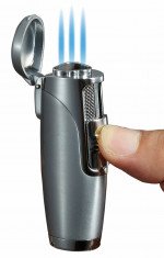 Triad Gunmetal Triple Jet Flame Cigar Lighter