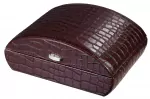 Visol Blake Crocodile Pattern Brown Leather Humidor
