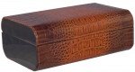 Visol Brown Crocodile Leather Cigar Humidor