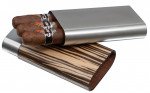 Visol Carver Zebrawood and Stainless Steel Cigar Case