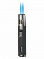 Visol DuoJet Black Wrinkle Double Torch Pen Cigar Lighter