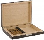 Visol Ebony Wood Travel Cigar Humidor with Humidifier
