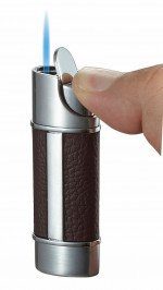 Visol Piccolo Single Torch Flame Cigar Lighter Brown
