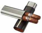 Visol Ryland Dark Exotic Wood & Stainless Steel Cigar Case