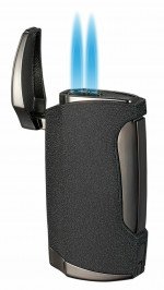 Visol Wilson Black Wrinkle Double Torch Cigar Lighter